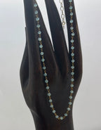 Collar Rosario de Amazonita en Plata de Ley Chapada en Oro · Hecho a Mano
