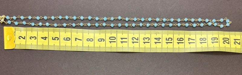 Collar Rosario de Amazonita en Plata de Ley Chapada en Oro · Hecho a Mano